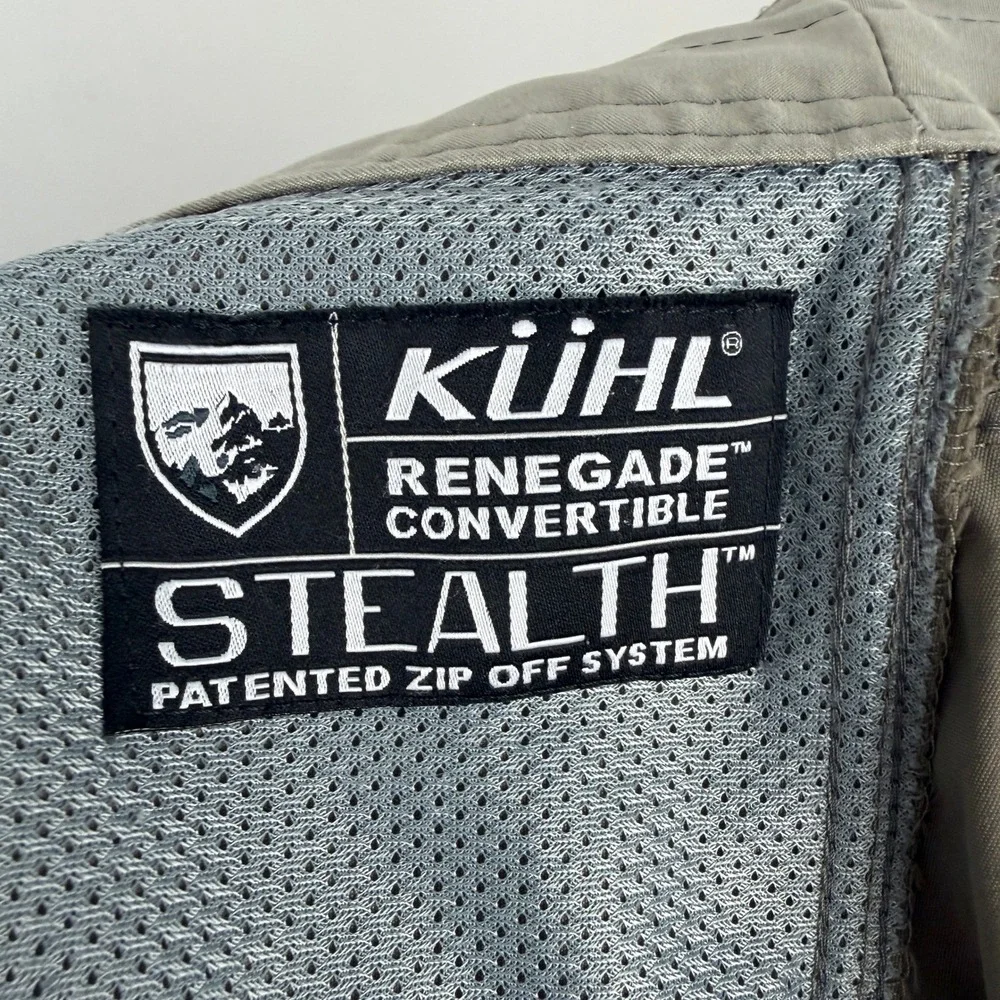 KUHL Liberator Stealth CONVERTIBLE Pants Mens 36x34 Tan Zip Off Hike Cargo *Read